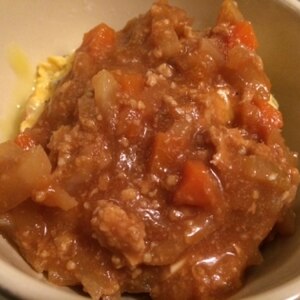 １０分で簡単に！コロコロ大根と生姜のキーマカレー♪